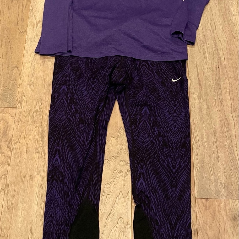 Nike Dri-fit Leggings & long sleeve shirt size Medium